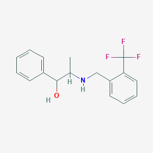 molecular formula C17H18F3NO B261374 1-Phenyl-2-{[2-(trifluoromethyl)benzyl]amino}-1-propanol 