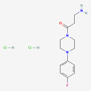 molecular formula C13H20Cl2FN3O B2613740 3-Amino-1-[4-(4-fluorophenyl)piperazin-1-yl]propan-1-one dihydrochloride CAS No. 1172550-38-7