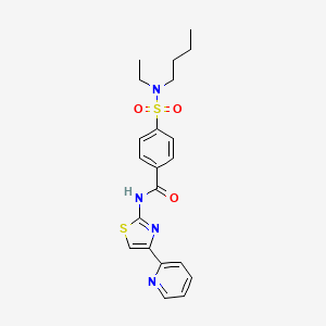 molecular formula C21H24N4O3S2 B2613742 4-(N-butyl-N-ethylsulfamoyl)-N-(4-(pyridin-2-yl)thiazol-2-yl)benzamide CAS No. 442557-02-0