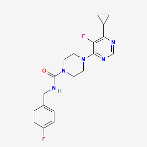 4-(6-Cyclopropyl-5-fluoropyrimidin-4-yl)-N-[(4-fluorophenyl)methyl]piperazine-1-carboxamide