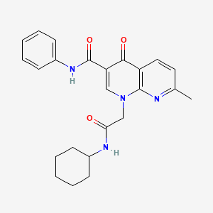 molecular formula C24H26N4O3 B2613751 1-(2-(cyclohexylamino)-2-oxoethyl)-7-methyl-4-oxo-N-phenyl-1,4-dihydro-1,8-naphthyridine-3-carboxamide CAS No. 1251598-37-4