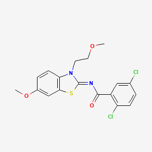 molecular formula C18H16Cl2N2O3S B2613767 (Z)-2,5-dichloro-N-(6-methoxy-3-(2-methoxyethyl)benzo[d]thiazol-2(3H)-ylidene)benzamide CAS No. 1005989-02-5