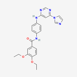 N-(4-((6-(1H-imidazol-1-yl)pyrimidin-4-yl)amino)phenyl)-3,4-diethoxybenzamide