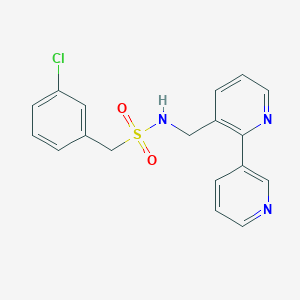 molecular formula C18H16ClN3O2S B2613774 N-([2,3'-bipyridin]-3-ylmethyl)-1-(3-chlorophenyl)methanesulfonamide CAS No. 1903082-36-9