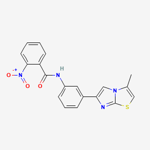 molecular formula C19H14N4O3S B2613786 N-(3-(3-methylimidazo[2,1-b]thiazol-6-yl)phenyl)-2-nitrobenzamide CAS No. 893983-91-0