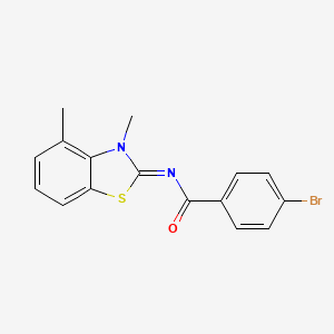 molecular formula C16H13BrN2OS B2613789 (E)-4-bromo-N-(3,4-dimethylbenzo[d]thiazol-2(3H)-ylidene)benzamide CAS No. 865543-95-9