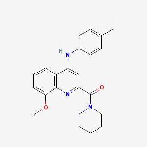 molecular formula C24H27N3O2 B2613790 (4-((4-Ethylphenyl)amino)-8-methoxyquinolin-2-yl)(piperidin-1-yl)methanone CAS No. 1251706-07-6