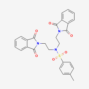 molecular formula C27H23N3O6S B2613791 N,N-bis[2-(1,3-dioxo-1,3-dihydro-2H-isoindol-2-yl)ethyl]-4-methylbenzenesulfonamide CAS No. 23538-91-2