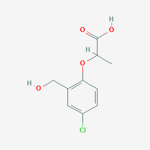 molecular formula C10H11ClO4 B2613793 2-[4-氯-2-(羟甲基)苯氧基]丙酸 CAS No. 1248367-20-5