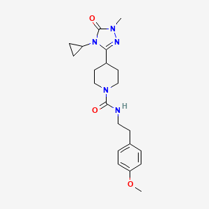 molecular formula C21H29N5O3 B2613794 4-(4-环丙基-1-甲基-5-氧代-4,5-二氢-1H-1,2,4-三唑-3-基)-N-(4-甲氧基苯乙基)哌啶-1-甲酰胺 CAS No. 1797846-88-8