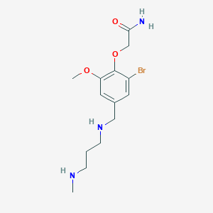molecular formula C14H22BrN3O3 B261380 2-[2-Bromo-6-methoxy-4-({[3-(methylamino)propyl]amino}methyl)phenoxy]acetamide 