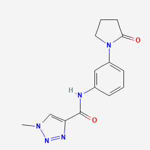 molecular formula C14H15N5O2 B2613805 1-methyl-N-(3-(2-oxopyrrolidin-1-yl)phenyl)-1H-1,2,3-triazole-4-carboxamide CAS No. 1448050-88-1