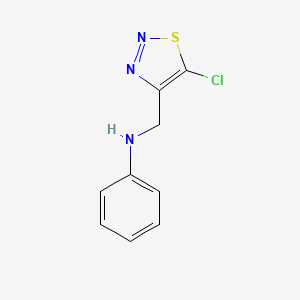 molecular formula C9H8ClN3S B2613810 N-[(5-chloro-1,2,3-thiadiazol-4-yl)methyl]aniline CAS No. 338406-68-1