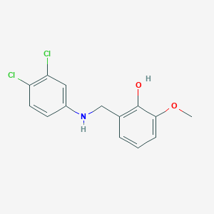 molecular formula C14H13Cl2NO2 B2613811 2-{[(3,4-Dichlorophenyl)amino]methyl}-6-methoxyphenol CAS No. 198067-05-9