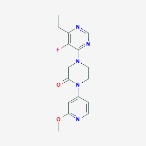 4-(6-Ethyl-5-fluoropyrimidin-4-yl)-1-(2-methoxypyridin-4-yl)piperazin-2-one