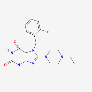 7-[(2-Fluorophenyl)methyl]-3-methyl-8-(4-propylpiperazin-1-yl)purine-2,6-dione