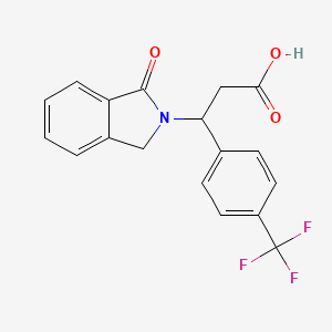 molecular formula C18H14F3NO3 B2613845 3-(1-oxo-1,3-dihydro-2H-isoindol-2-yl)-3-[4-(trifluoromethyl)phenyl]propanoic acid CAS No. 439096-93-2