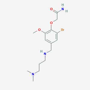 molecular formula C15H24BrN3O3 B261385 2-[2-Bromo-4-({[3-(dimethylamino)propyl]amino}methyl)-6-methoxyphenoxy]acetamide 