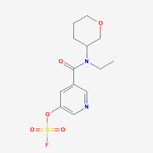 molecular formula C13H17FN2O5S B2613856 3-[Ethyl(oxan-3-yl)carbamoyl]-5-fluorosulfonyloxypyridine CAS No. 2418666-76-7