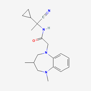 molecular formula C19H26N4O B2613857 N-(1-cyano-1-cyclopropylethyl)-2-(3,5-dimethyl-2,3,4,5-tetrahydro-1H-1,5-benzodiazepin-1-yl)acetamide CAS No. 1384601-06-2