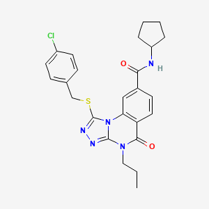 1-((4-chlorobenzyl)thio)-N-cyclopentyl-5-oxo-4-propyl-4,5-dihydro-[1,2,4]triazolo[4,3-a]quinazoline-8-carboxamide