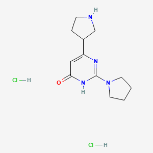 2-(Pyrrolidin-1-yl)-6-(pyrrolidin-3-yl)pyrimidin-4-ol dihydrochloride