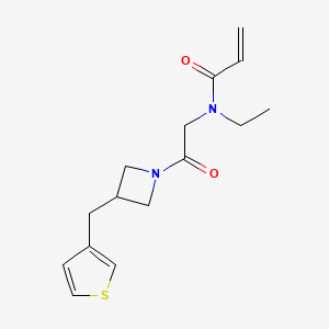 molecular formula C15H20N2O2S B2613874 N-Ethyl-N-[2-oxo-2-[3-(thiophen-3-ylmethyl)azetidin-1-yl]ethyl]prop-2-enamide CAS No. 2361704-07-4