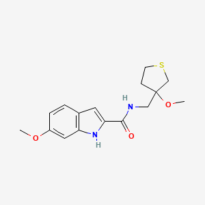 molecular formula C16H20N2O3S B2613883 6-methoxy-N-((3-methoxytetrahydrothiophen-3-yl)methyl)-1H-indole-2-carboxamide CAS No. 1797803-46-3