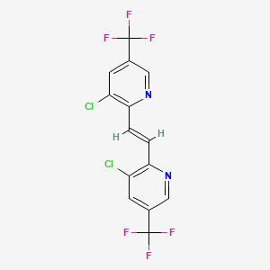 molecular formula C14H6Cl2F6N2 B2613890 3-chloro-2-[(E)-2-[3-chloro-5-(trifluoromethyl)pyridin-2-yl]ethenyl]-5-(trifluoromethyl)pyridine CAS No. 882747-19-5