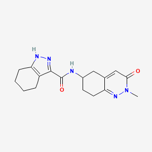 molecular formula C17H21N5O2 B2613899 N-(2-methyl-3-oxo-2,3,5,6,7,8-hexahydrocinnolin-6-yl)-4,5,6,7-tetrahydro-1H-indazole-3-carboxamide CAS No. 2034349-38-5