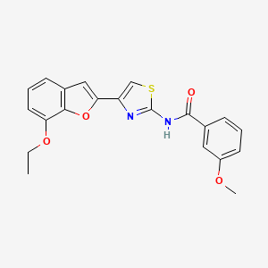 molecular formula C21H18N2O4S B2613904 N-(4-(7-ethoxybenzofuran-2-yl)thiazol-2-yl)-3-methoxybenzamide CAS No. 921569-47-3