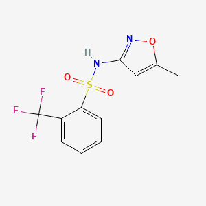 molecular formula C11H9F3N2O3S B2613919 (5-Methylisoxazol-3-YL)((2-(trifluoromethyl)phenyl)sulfonyl)amine CAS No. 1025797-90-3