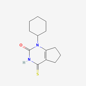 molecular formula C13H18N2OS B2613930 1-cyclohexyl-4-thioxo-3,4,6,7-tetrahydro-1H-cyclopenta[d]pyrimidin-2(5H)-one CAS No. 919069-10-6