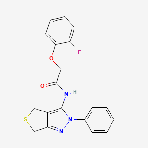 molecular formula C19H16FN3O2S B2613931 2-(2-fluorophenoxy)-N-(2-phenyl-4,6-dihydrothieno[3,4-c]pyrazol-3-yl)acetamide CAS No. 893930-91-1