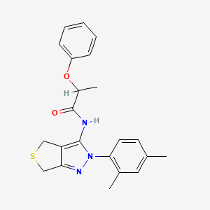 molecular formula C22H23N3O2S B2613936 N-(2-(2,4-dimethylphenyl)-4,6-dihydro-2H-thieno[3,4-c]pyrazol-3-yl)-2-phenoxypropanamide CAS No. 450344-63-5
