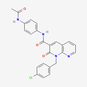 molecular formula C24H19ClN4O3 B2613944 N-(4-acetamidophenyl)-1-(4-chlorobenzyl)-2-oxo-1,2-dihydro-1,8-naphthyridine-3-carboxamide CAS No. 1005291-70-2