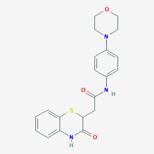 molecular formula C20H21N3O3S B2613947 N-[4-(morpholin-4-yl)phenyl]-2-(3-oxo-3,4-dihydro-2H-1,4-benzothiazin-2-yl)acetamide CAS No. 305377-33-7