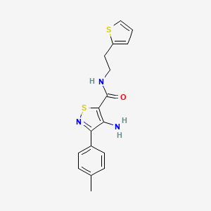 4-amino-N-(2-(thiophen-2-yl)ethyl)-3-(p-tolyl)isothiazole-5-carboxamide