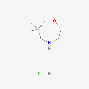molecular formula C7H16ClNO B2613976 6,6-Dimethyl-1,4-oxazepane hydrochloride CAS No. 2155856-25-8