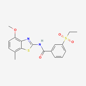 B2613992 3-(ethylsulfonyl)-N-(4-methoxy-7-methylbenzo[d]thiazol-2-yl)benzamide CAS No. 886926-55-2