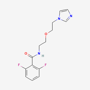 molecular formula C14H15F2N3O2 B2613994 N-(2-(2-(1H-imidazol-1-yl)ethoxy)ethyl)-2,6-difluorobenzamide CAS No. 2034311-09-4