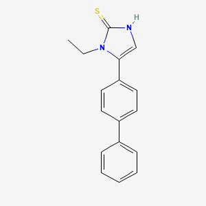 molecular formula C17H16N2S B2614003 1-ethyl-5-(4-phenylphenyl)-1H-imidazole-2-thiol CAS No. 852400-19-2