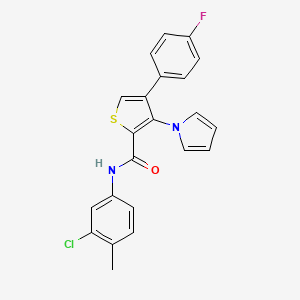 N-(3-chloro-4-methylphenyl)-4-(4-fluorophenyl)-3-(1H-pyrrol-1-yl)thiophene-2-carboxamide