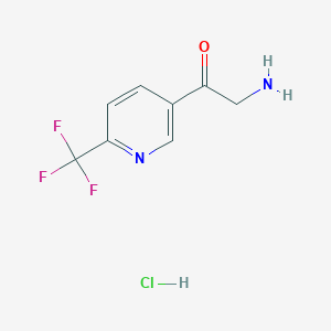 molecular formula C8H8ClF3N2O B2614007 2-Amino-1-[6-(trifluoromethyl)pyridin-3-yl]ethan-1-one hydrochloride CAS No. 2155852-94-9