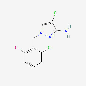 molecular formula C10H8Cl2FN3 B2614012 4-chloro-1-(2-chloro-6-fluorobenzyl)-1H-pyrazol-3-amine CAS No. 895929-26-7