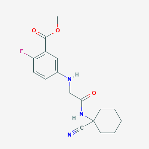 molecular formula C17H20FN3O3 B2614015 Methyl 5-({[(1-cyanocyclohexyl)carbamoyl]methyl}amino)-2-fluorobenzoate CAS No. 1241338-73-7