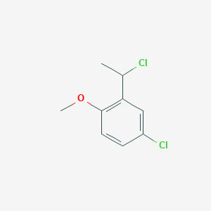 molecular formula C9H10Cl2O B2614023 4-Chloro-2-(1-chloroethyl)-1-methoxybenzene CAS No. 1566054-83-8