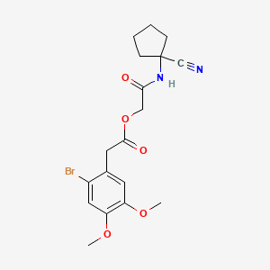 molecular formula C18H21BrN2O5 B2614025 [2-[(1-Cyanocyclopentyl)amino]-2-oxoethyl] 2-(2-bromo-4,5-dimethoxyphenyl)acetate CAS No. 871495-80-6