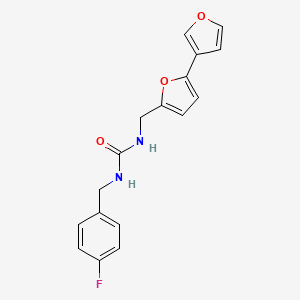 molecular formula C17H15FN2O3 B2614041 1-([2,3'-Bifuran]-5-ylmethyl)-3-(4-fluorobenzyl)urea CAS No. 2034251-15-3