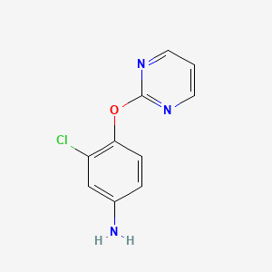 molecular formula C10H8ClN3O B2614044 3-Chloro-4-(2-pyrimidinyloxy)phenylamine CAS No. 338413-13-1